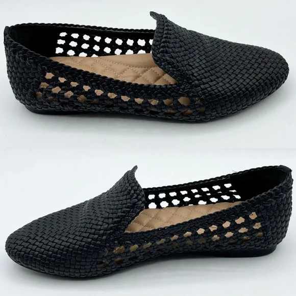 Birdies The Woven Starling Flat Loafer Black Faux Leather Smoking Slipper 7.5 - Picture 10 of 16